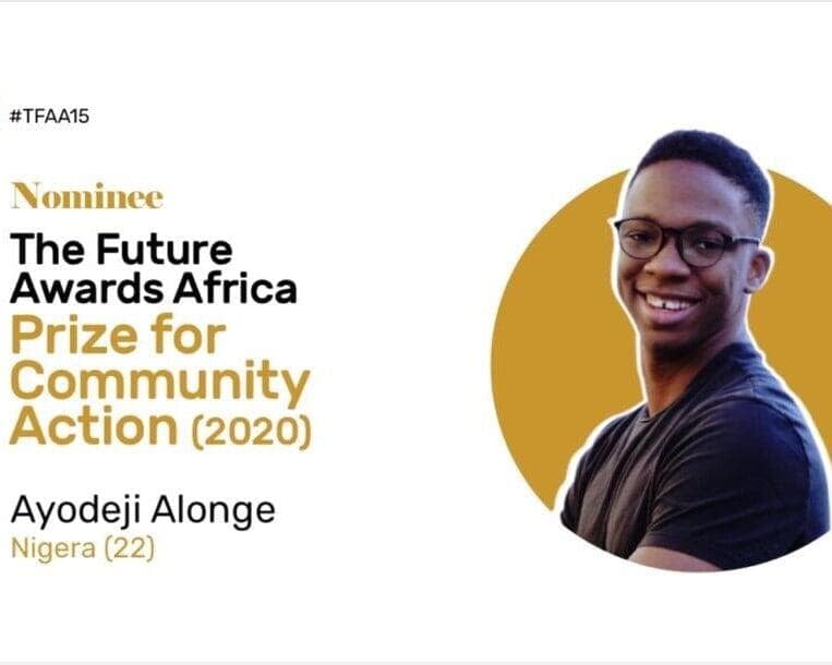 Ayodeji Alonge is nominated for The Future Awards Africa 2020